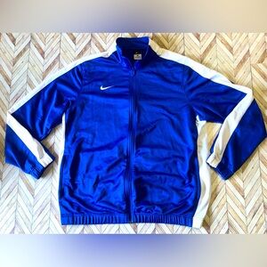 Nike Men’s Dri-Fit Track Jacket Full Zip. Size XL Royal Blue W/ White
